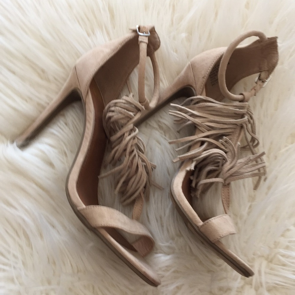 Beige high heels